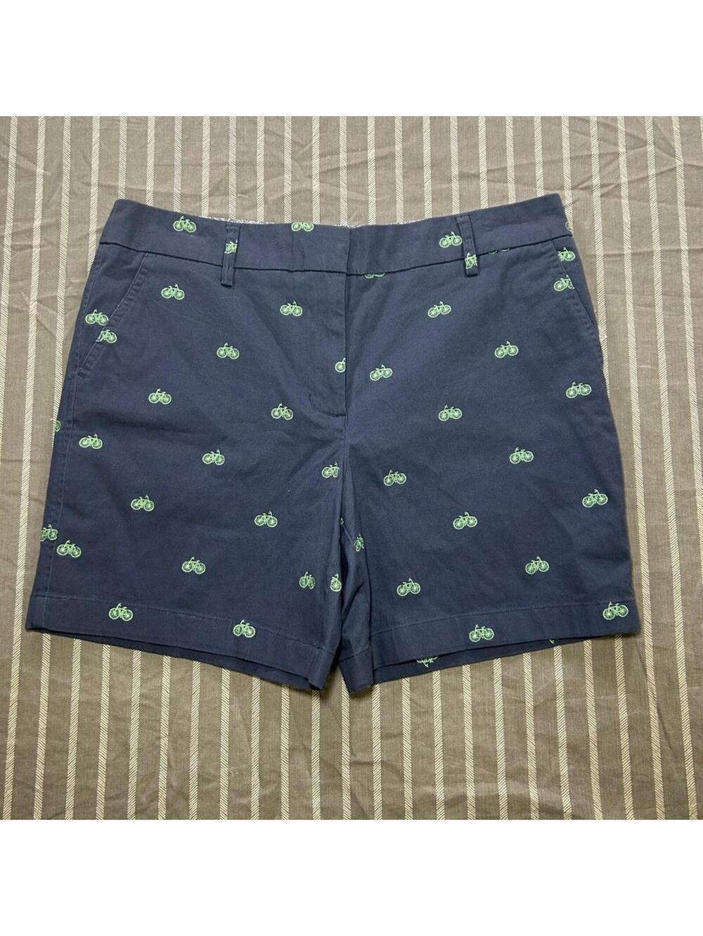 Cambridge Dry Goods Women’s Embroidered Bicycle Pattern Shorts SZ 6